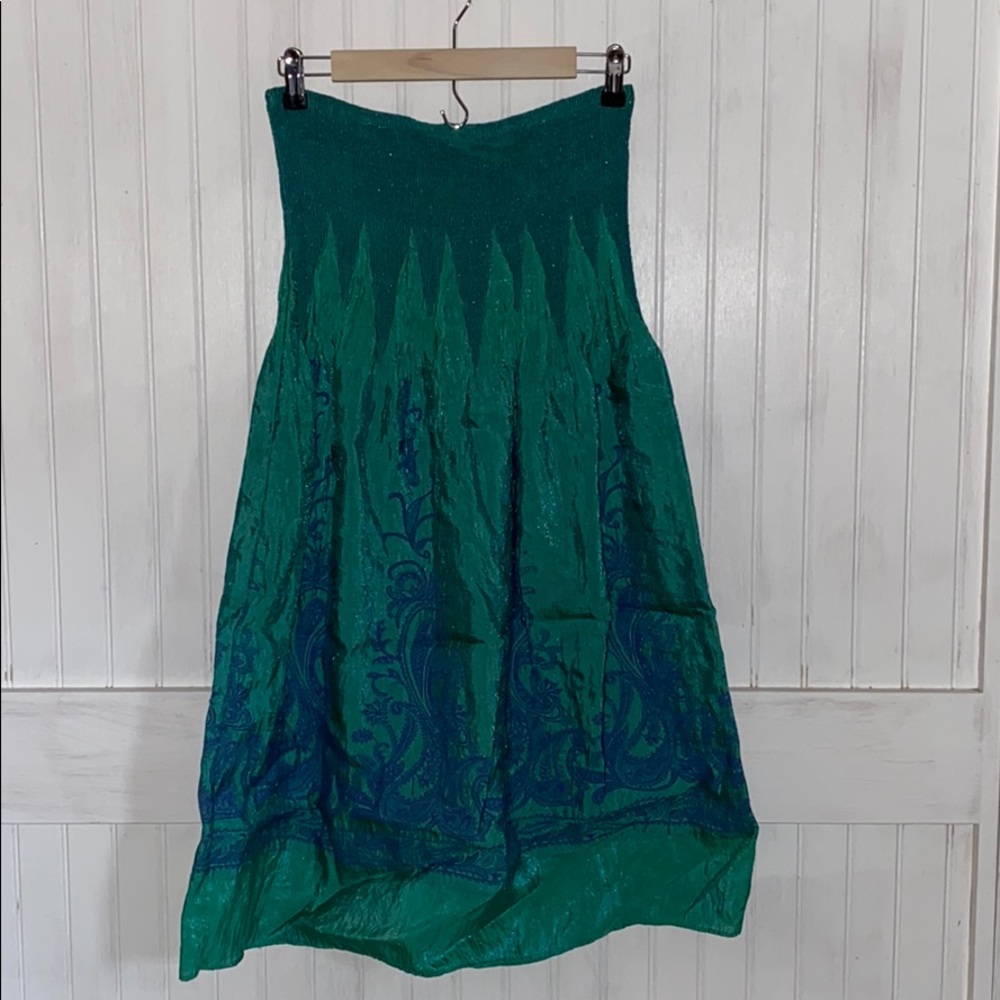 Green and purple skirt